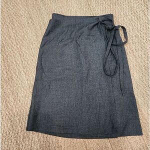 Weekend Max Mara Charcoal Wrap Midi Skirt Size 8